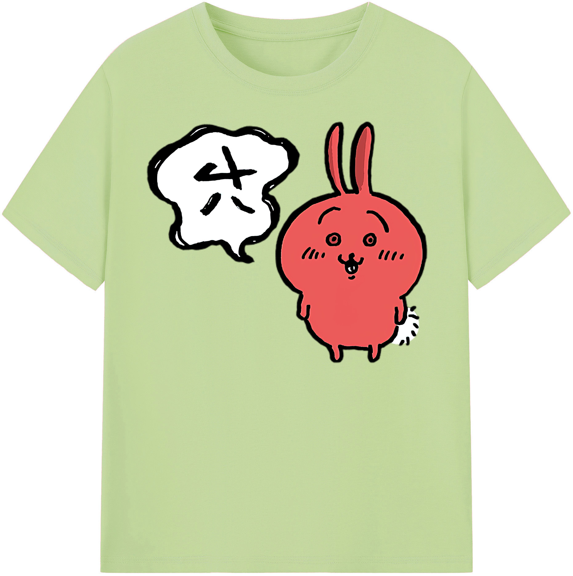 （画像用） ちいかわ ハチワレ Chii-kawa hachiware 綿100％半袖Tシャツ（フロントプリント）
